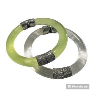 Ann Taylor Green and Silver Bracelets